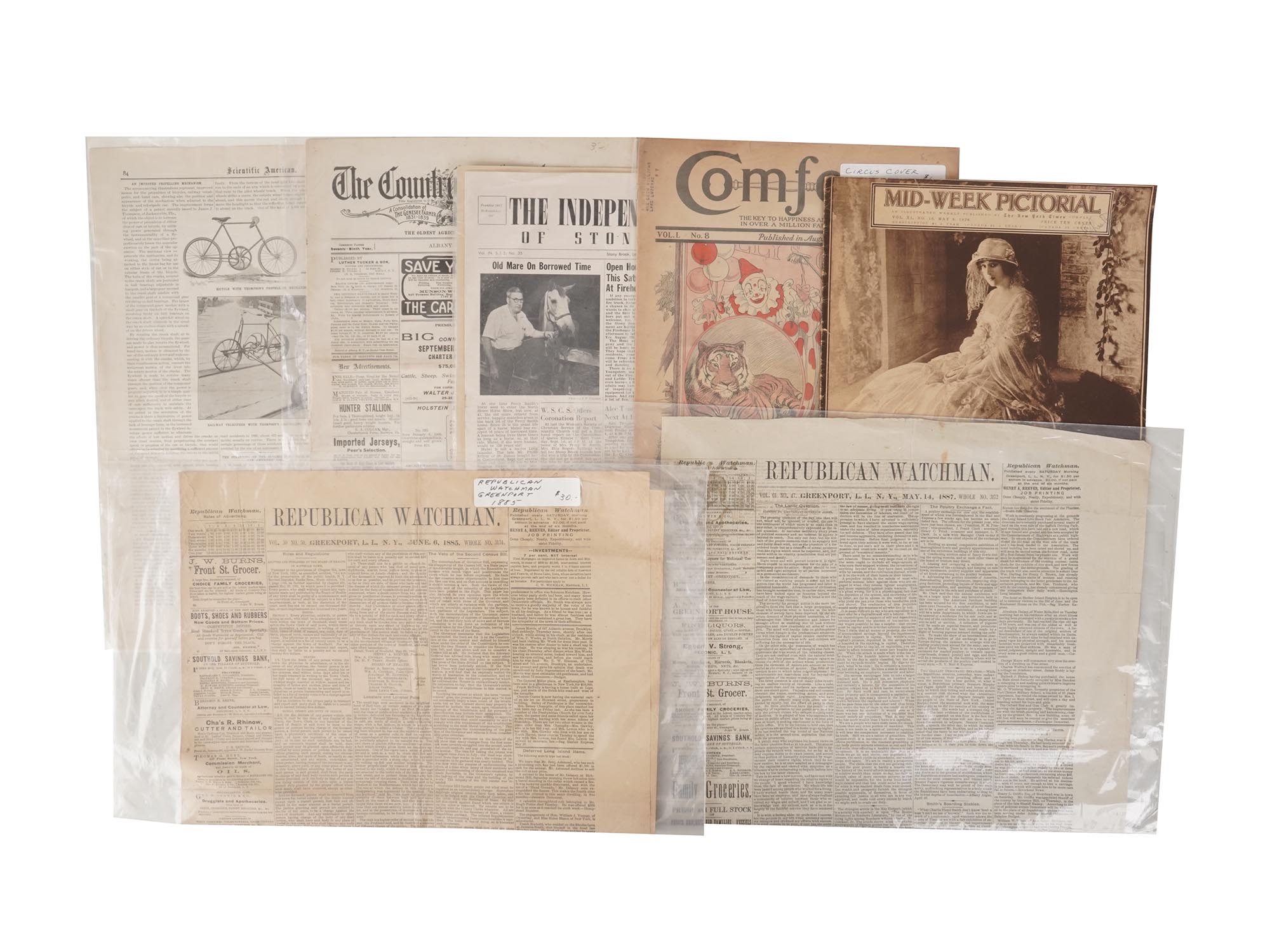 ANTIQUE AND VINTAGE AMERICAN NEWSPAPERS, PRINTS PIC-0